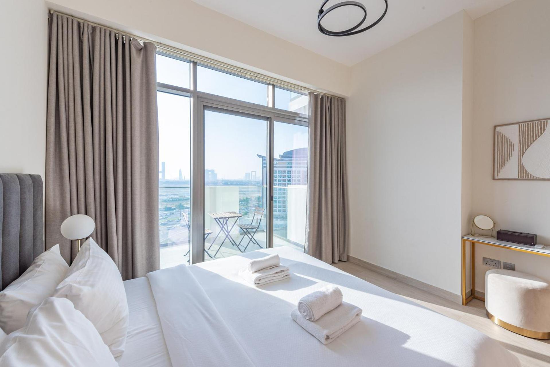Cozy & Convenient 1Br Haven In Al Jaddaf Lägenhet Dubai Exteriör bild